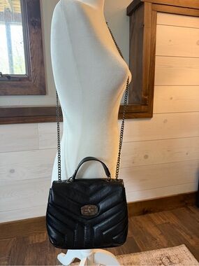 Black Leather Quilted Divina Firenze Purse